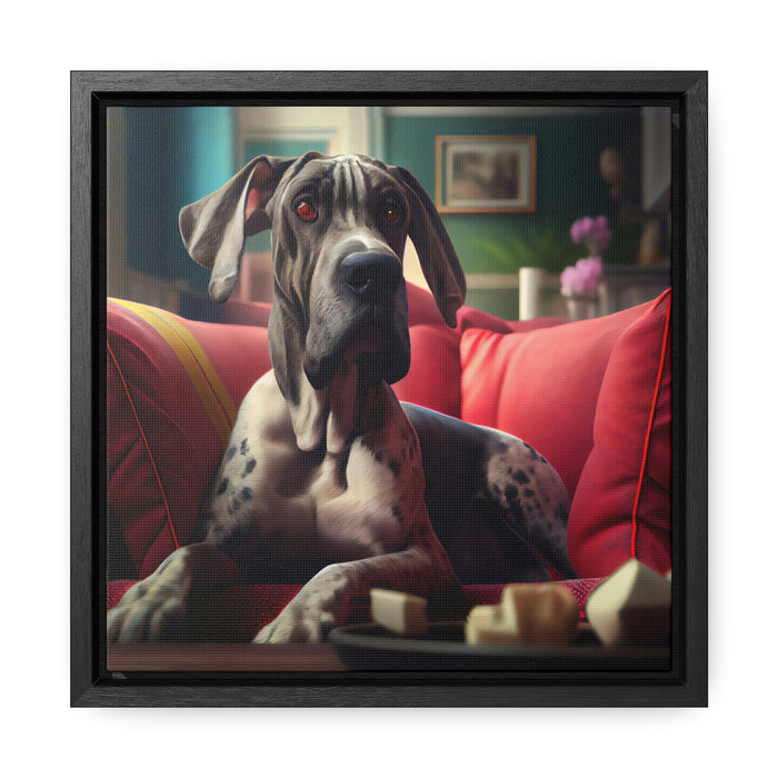 "Paws on the Field"   -  Gallery Canvas Wraps, Square Frame  -  #DS0180