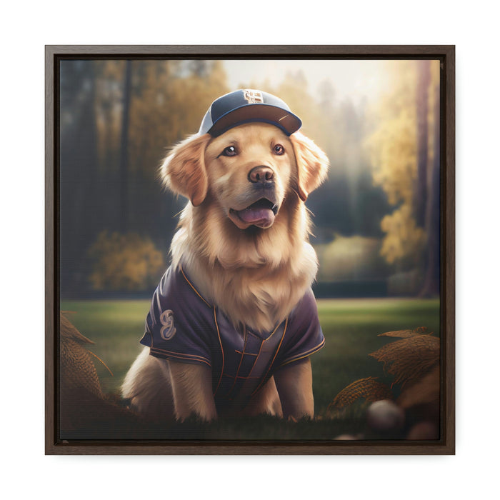 "Paws on the Field"   -  Gallery Canvas Wraps, Square Frame  -  #DS0283