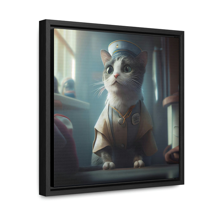 'Nurse Cat'  -  Gallery Canvas Wraps, Square Frame  -  #DS0071