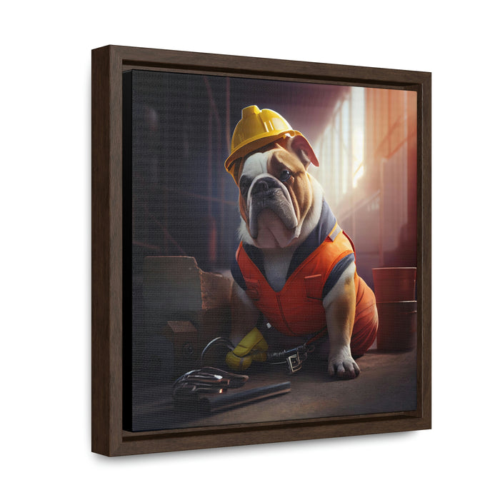 Builder dog  -  Gallery Canvas Wraps, Square Frame  -  #DS0111