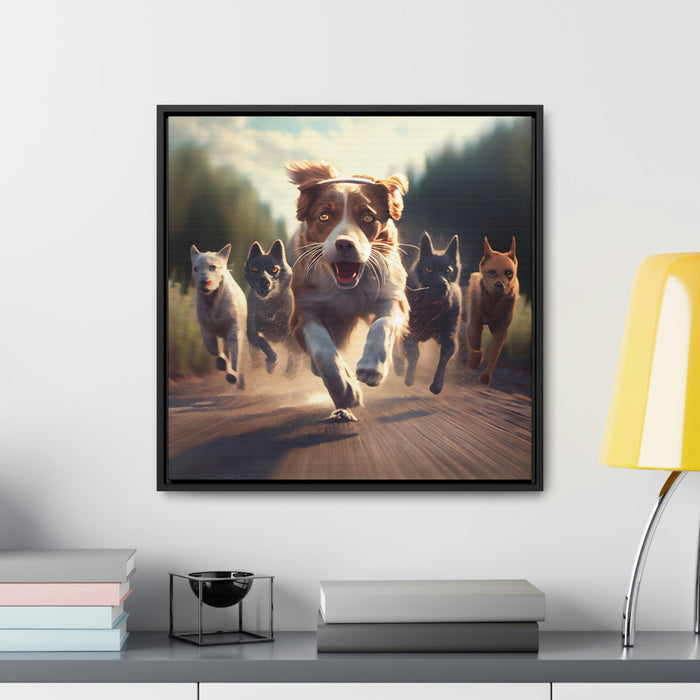 "Funny furry friends"   -  Gallery Canvas Wraps, Square Frame  -  #DS0121