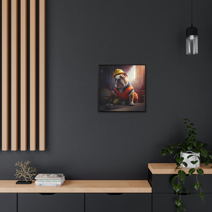 Builder dog  -  Gallery Canvas Wraps, Square Frame  -  #DS0111