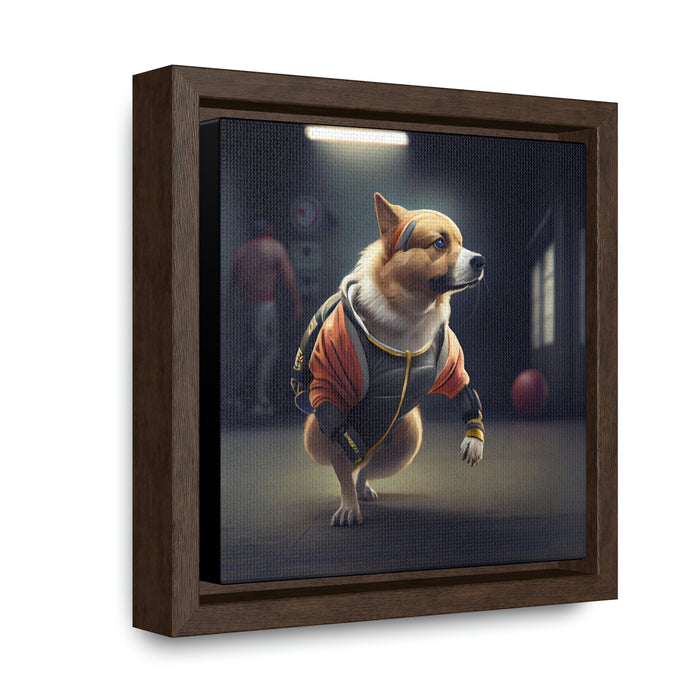 "Paws on the Field"   -  Gallery Canvas Wraps, Square Frame  -  #DS0605