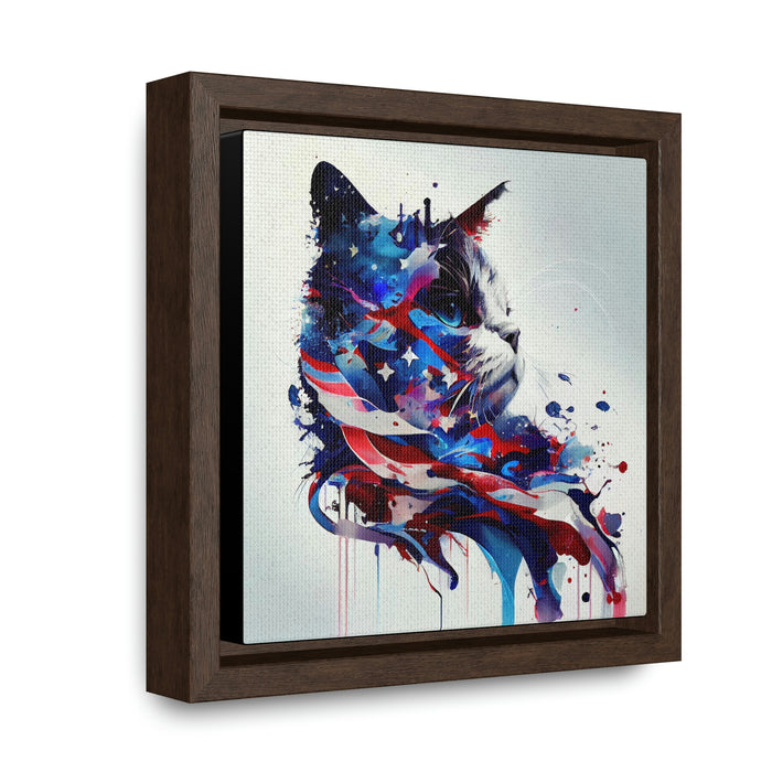 Cat'n America -  Gallery Canvas Wraps, Square Frame  -  #DS0346