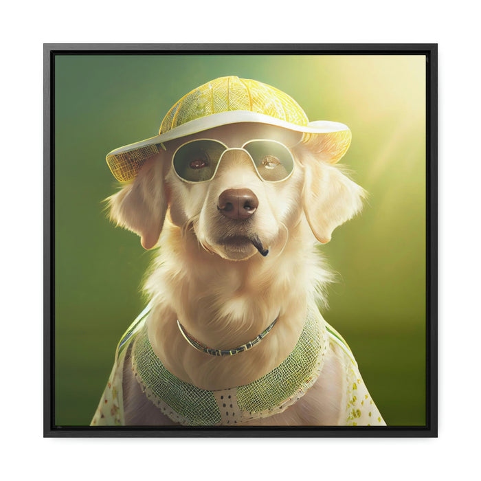"Paws on the Field"   -  Gallery Canvas Wraps, Square Frame  -  #DS0610