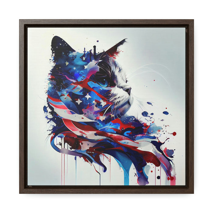Cat'n America -  Gallery Canvas Wraps, Square Frame  -  #DS0346