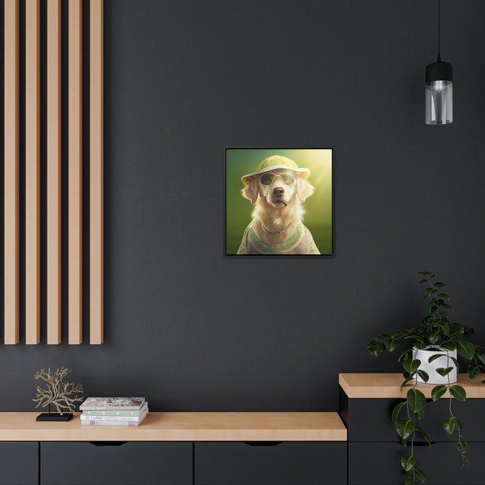 "Paws on the Field"   -  Gallery Canvas Wraps, Square Frame  -  #DS0610
