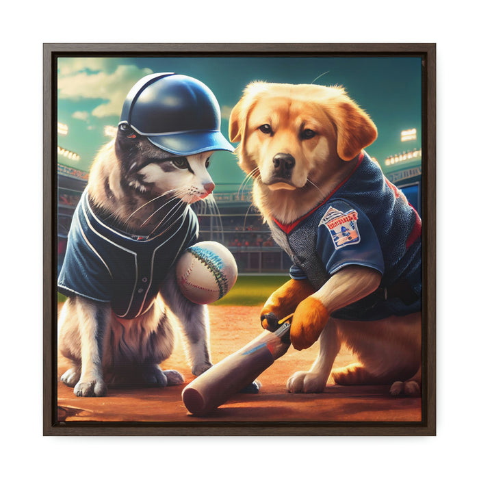 "Paws on the Field"   -  Gallery Canvas Wraps, Square Frame  -  #DS0232