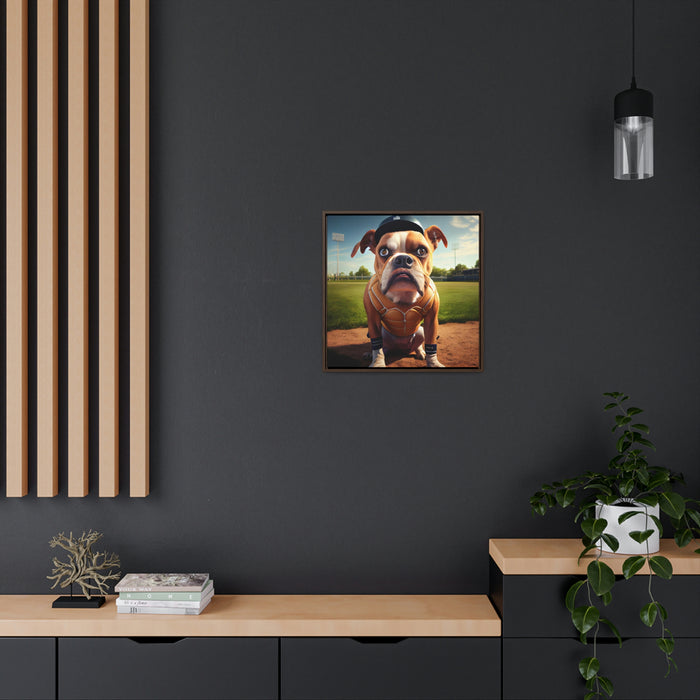 "Paws on the Field"   -  Gallery Canvas Wraps, Square Frame  -  #DS0517