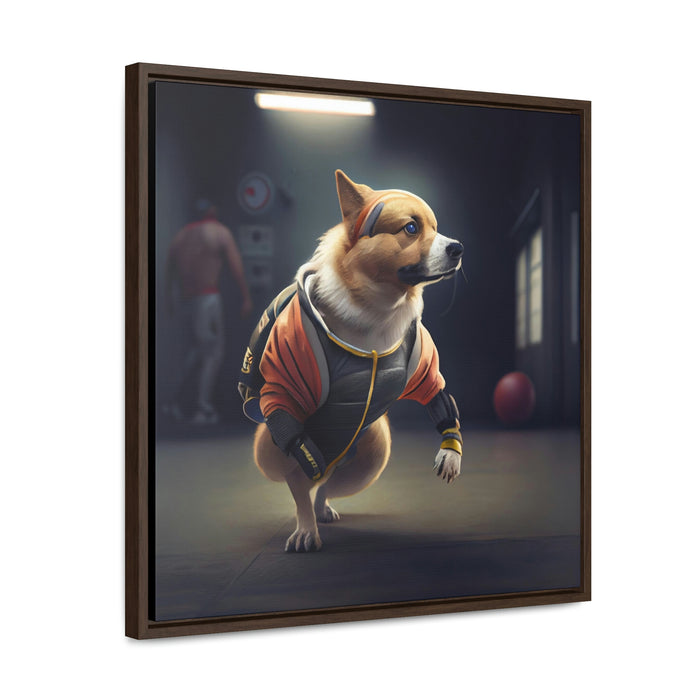 "Paws on the Field"   -  Gallery Canvas Wraps, Square Frame  -  #DS0605