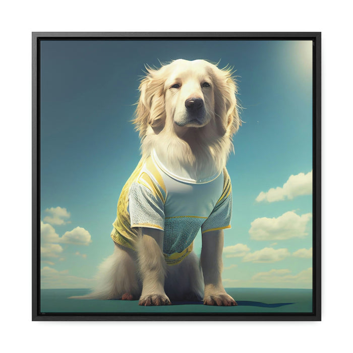 "Paws on the Field"  -  Gallery Canvas Wraps, Square Frame  -  #DS0611