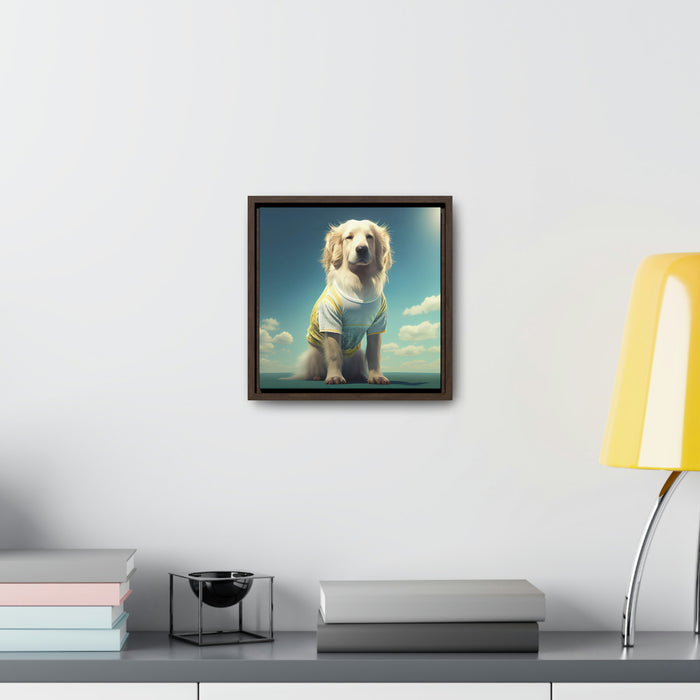 "Paws on the Field"  -  Gallery Canvas Wraps, Square Frame  -  #DS0611