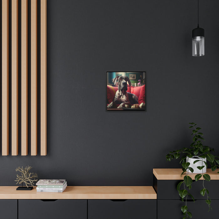 "Paws on the Field"   -  Gallery Canvas Wraps, Square Frame  -  #DS0180