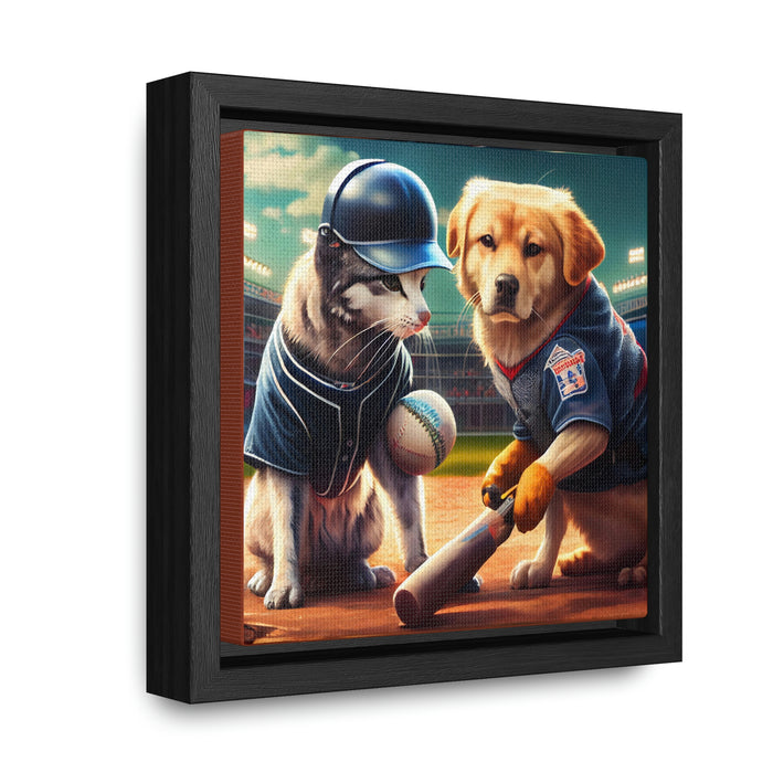 "Paws on the Field"   -  Gallery Canvas Wraps, Square Frame  -  #DS0232