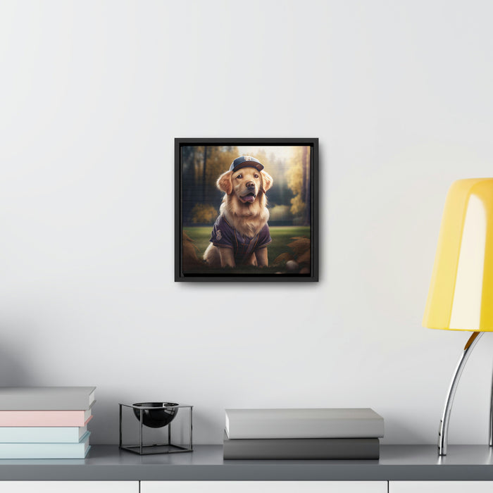 "Paws on the Field"   -  Gallery Canvas Wraps, Square Frame  -  #DS0283
