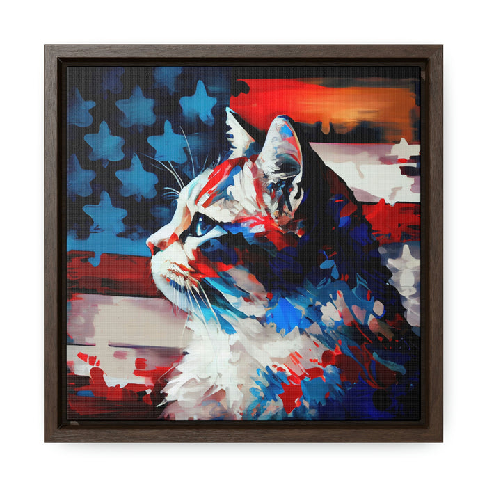 Cat'n America -  Gallery Canvas Wraps, Square Frame  -  #DS0350